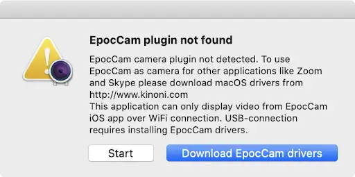 EpocCam plugin not found